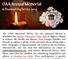 Memorial and Thanksgiving Service 2024